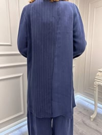 Misswhence 39208 Lacivert Tunik Arkası Yırtmaçlı Takım