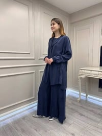 Misswhence 39208 Lacivert Tunik Arkası Yırtmaçlı Takım