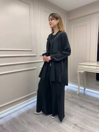 Misswhence 39208 Siyah Tunik Arkası Yırtmaçlı Takım