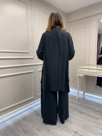 Misswhence 39208 Siyah Tunik Arkası Yırtmaçlı Takım