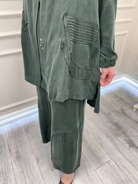 Misswhence 39208 Yeşil Tunik Arkası Yırtmaçlı Takım