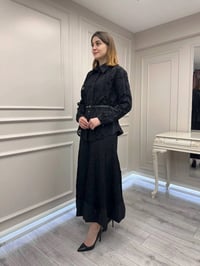 Misswhence 39306 Siyah Güpür Detaylı Takım