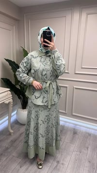Misswhence 39306 Yeşil Güpür Detaylı Takım