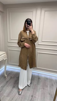 Misswhence 39310 Camel Önü Fermuarlı Gömlek