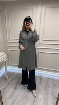 Misswhence 39310 Gri Önü Fermuarlı Gömlek