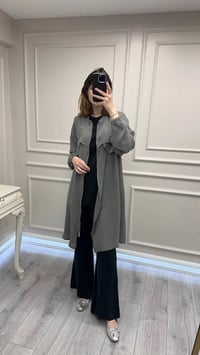 Misswhence 39310 Gri Önü Fermuarlı Gömlek