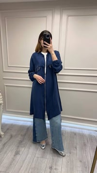 Misswhence 39310 İndigo Önü Fermuarlı Gömlek