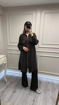 Misswhence 39310 Kahve Önü Fermuarlı Gömlek