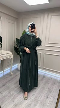 Misswhence 39505 Yeşil Nervür Detaylı Kap