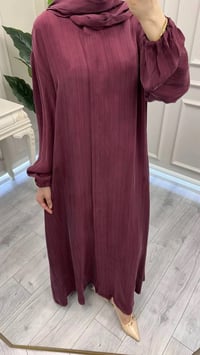 Misswhence 39514 Bordo Çizgi Detaylı Şallı Ferace