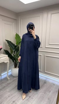 Misswhence 39514 Lacivert Çizgi Detaylı Şallı Ferace
