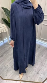 Misswhence 39514 Lacivert Çizgi Detaylı Şallı Ferace