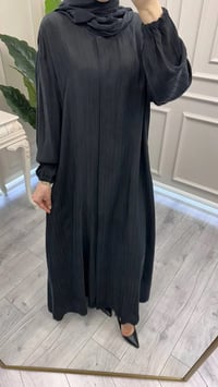 Misswhence 39514 Siyah Çizgi Detaylı Şallı Ferace