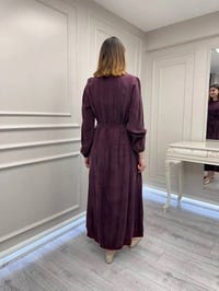Misswhence 39800 Bordo Dikiş Detaylı Elbise
