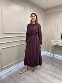Misswhence 39800 Bordo Dikiş Detaylı Elbise