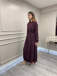 Misswhence 39800 Bordo Dikiş Detaylı Elbise