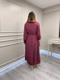 Misswhence 39800 Gül Kurusu Dikiş Detaylı Elbise