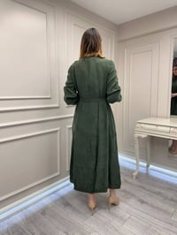Misswhence 39800 Haki Dikiş Detaylı Elbise
