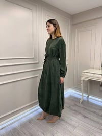 Misswhence 39800 Haki Dikiş Detaylı Elbise