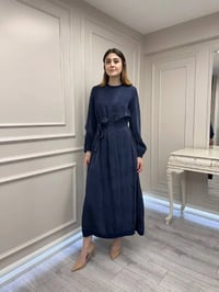 Misswhence 39800 Lacivert Dikiş Detaylı Elbise