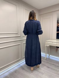 Misswhence 39800 Lacivert Dikiş Detaylı Elbise