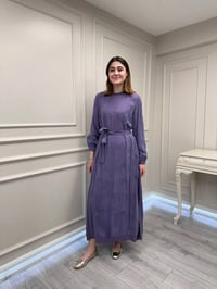 Misswhence 39800 Mor Dikiş Detaylı Elbise