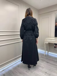 Misswhence 39803 Siyah Güpür Detaylı Elbise