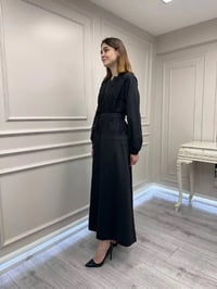 Misswhence 39803 Siyah Güpür Detaylı Elbise