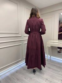 Misswhence 39807 Bordo Fermuar Ve Güpür Detaylı Elbise
