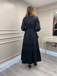 Misswhence 39807 Siyah Fermuar Ve Güpür Detaylı Elbise