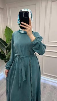 Misswhence 39809 Mint Fermuar Detaylı Elbise