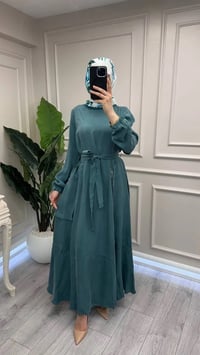 Misswhence 39809 Mint Fermuar Detaylı Elbise