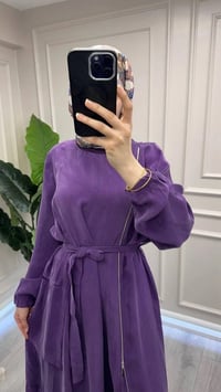 Misswhence 39809 Mor Fermuar Detaylı Elbise