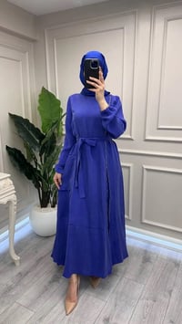 Misswhence 39809 Saks Fermuar Detaylı Elbise