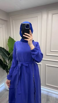Misswhence 39809 Saks Fermuar Detaylı Elbise