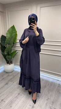 Misswhence 39815 Mor Yelekli Etek Ucu Detaylı Elbise