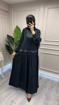 Misswhence 39820 Siyah İşlemeli Elbise