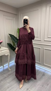 Misswhence 39834 Bordo Yelekli Elbise