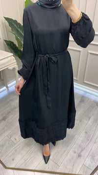 Misswhence 39836 Siyah Dantel Detaylı Elbise