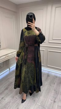 Misswhence 39842 Desenli Siyah Cupro Elbise