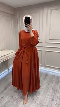 Misswhence 39842 Oranj Cupro Elbise