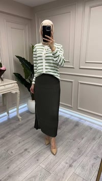 Misswhence 39921 Haki Fermuar Detaylı Etek