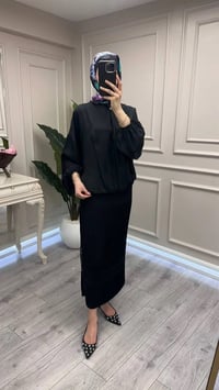 Misswhence 39921 Siyah Fermuar Detaylı Etek