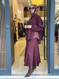Misswhence 40210 Bordo Jakarlı Etek Takım