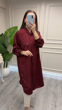 Misswhence 40400 Bordo Saten Gömlek