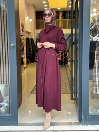 Misswhence 40517 Bordo Fermuar Detaylı Elbise