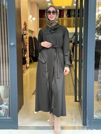 Misswhence 40517 Haki Fermuar Detaylı Elbise