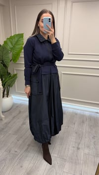 Misswhence 40808 Lacivert Tafta Elbise