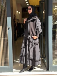 Misswhence 40809 Siyah Kat Detaylı Ceket Elbise Takım