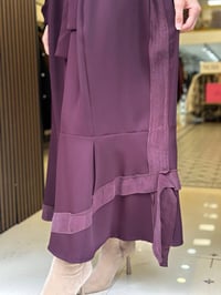 Misswhence 40813 Bordo Cupro İşlemeli Şifon Elbise